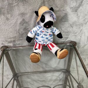 Chick-fil-A Summer 2025 Plush Cow Doll Toy Blue Tropical Island Shirt Cabana